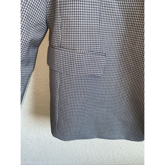 Tommy Hilfiger men sport Blazer jacket 100% worsted wool gingham gray 50R Plaid - Picture 4 of 16